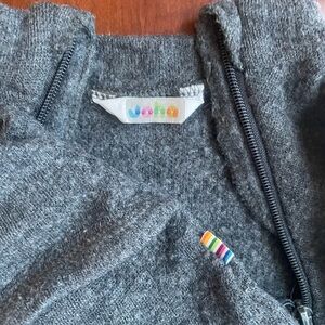 JOHA 92cm 2T Gray Merino Wool Zip Jumpsuit Stroller Suit